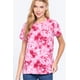 thumbnail image 1 of Saronite Top de Jersey de Algodón de Manga Corta con Estampado Tie-dye, Rosa (para Mujer), 1 of 4