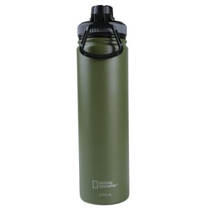 National Geographic - Botella Metálica Térmica Boca Angosta 750Ml Verde Militar