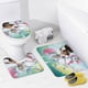 thumbnail image 4 of Nella la princesa caballero-theme 4-Piece Shower Curtain Set with Rugs, Waterproof Bathroom Decor Set Includes Bath Mat, U-Shaped Rug, Toilet Lid Cover and Curtain with Hooks, 4 of 6
