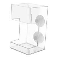 Magideal - Estación De Alimentación De Pescado Hecha De Acrílico Para Camarones Con Sales Con Tazas De Succión, Tubo De Revestimiento Transparente, Estación De A Cuboides