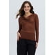 thumbnail image 2 of Polera Mujer Drapeado Delantero Café Oscuro, 2 of 4