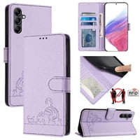 Funda Tipo Cartera Foxdock Para Samsung Galaxy A15 5G/4G Con Soporte, Ranuras, Rfid, Diseño De Gato