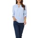 thumbnail image 1 of CURVOSPORT Blusa de Mujer Elegante para Oficina con Frente Fruncido, Manga 3/4, Chiffon, Regreso a Clases, Atuendo para Maestras, Azul Claro L, 1 of 6