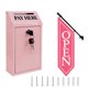 thumbnail image 1 of Caja de efectivo yeload rosa 26x14,5x7 cm + bandera OPEN 107x30 cm, 1 of 7