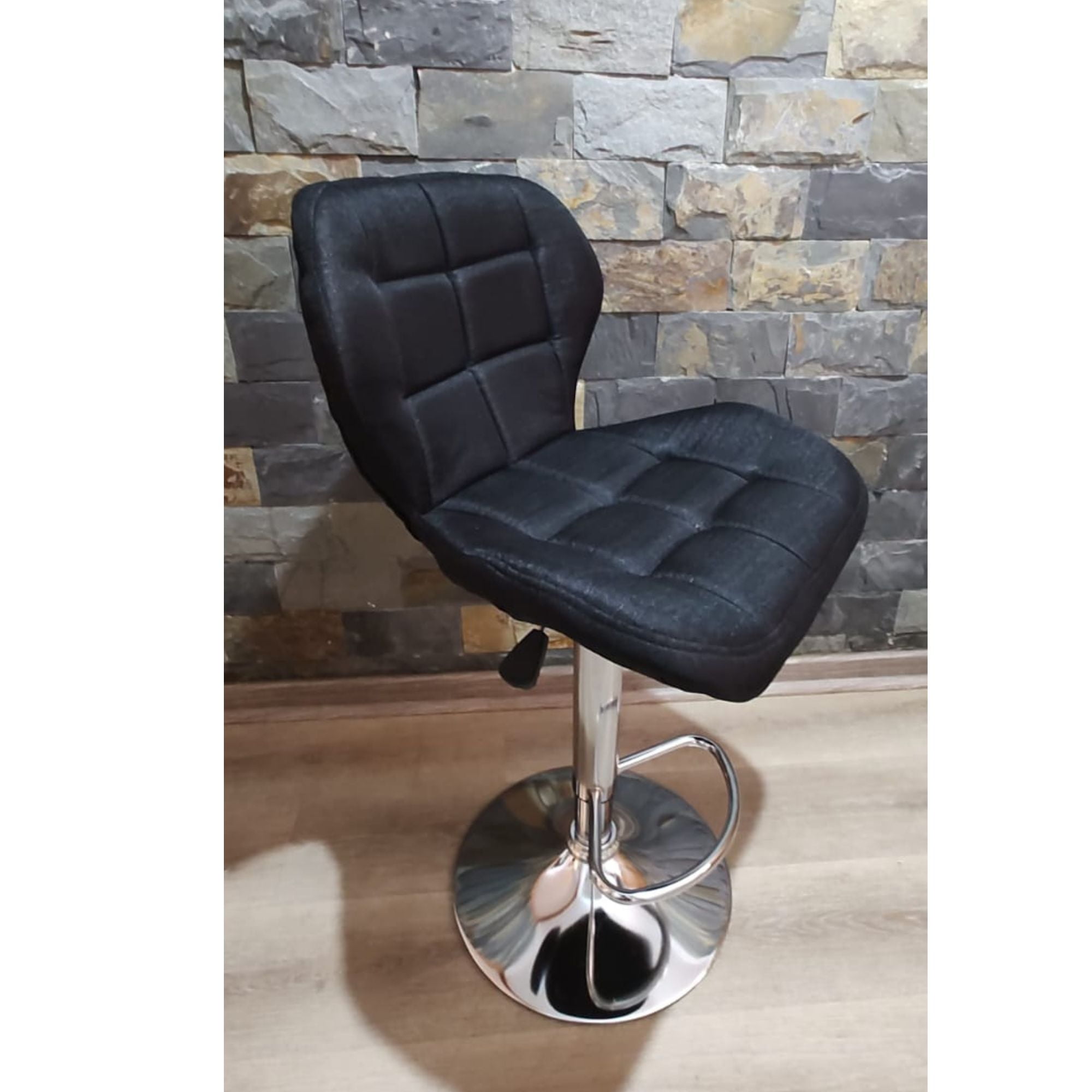 Portal Center - Piso Bar Taburete Altura Ajustable Aviador Negro