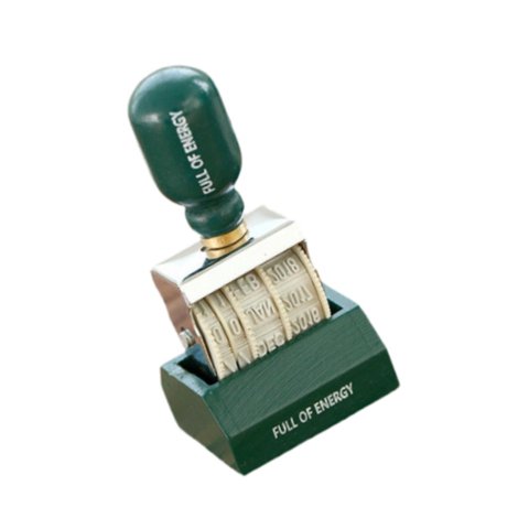 Bothyi - Sello De Fecha Rollers, Resistente Sello De Fecha Para Manualidades, Scrapbooking, Mango Verde