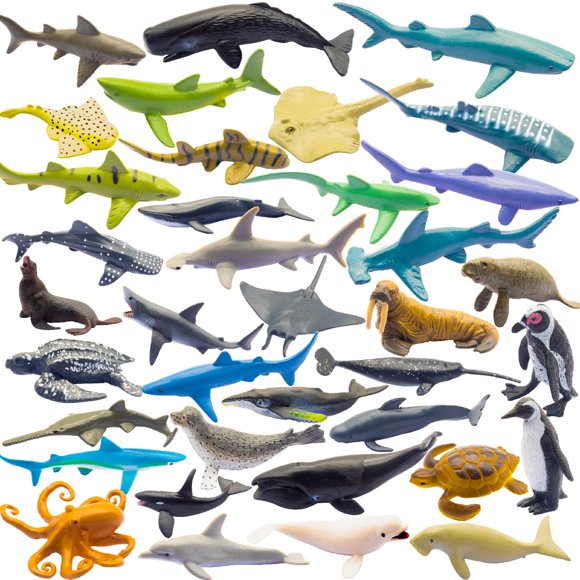 Figuras de juguete ZECHOCHOZE 37 piezas - Conjunto de animales marinos