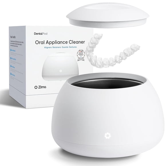 Zima Dental Pod Ultrasonic Cleaner Machine for Retainers, Aligners, Guards and Dentures