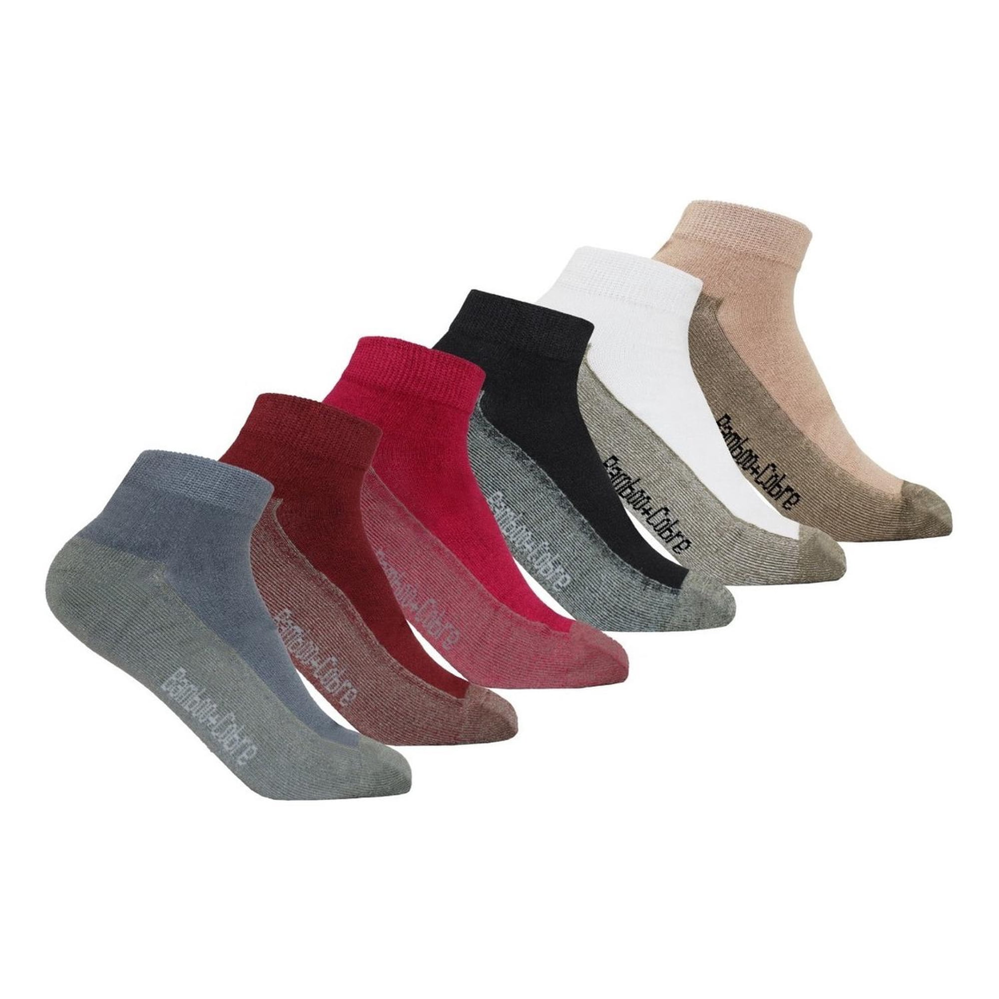 M Milano - Calcetines Cortos Tobillera Cobre Bambú 6 Pares Negro 36-39