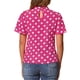 thumbnail image 3 of INSPIRE CHIC Blusa de Mujer para Regreso a Clases con Lunares, Cuello Alto, Pliegues, Abertura en la Espalda, Mangas Cortas Acampanadas XS Rosa Fucsia, 3 of 6