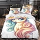 thumbnail image 2 of Funda nórdica de unicornio arcoíris para niños y niñas, estilo anime con estampado 3D, funda nórdica con fundas de almohada, juego de ropa de cama de microfibra suave., 2 of 3