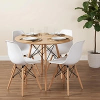 Pandalino - Comedor Redondo Shanna 80 Cm + 4 Sillas Eames Blanco