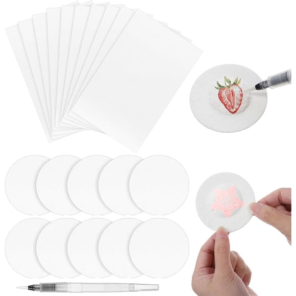 Papel Texturizado Qulkws 3D 20 Pzas 6,6 cm con Pincel de Agua