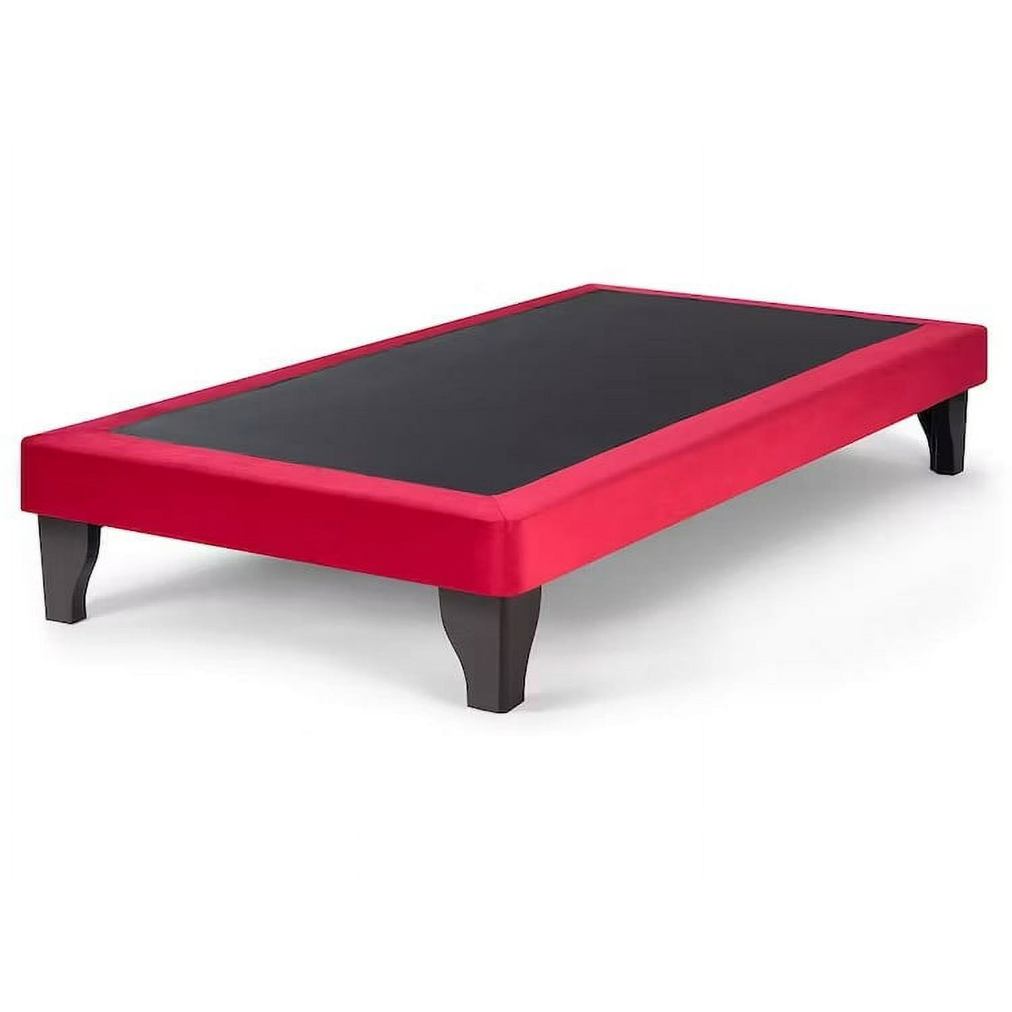 Dec-hogar - Base De Cama Europea 1 Plaza Felpa Rojo