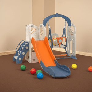 Igpro - Resbalín 4 En 1 Columpio, Aro De Baloncesto Y Bodega Azul