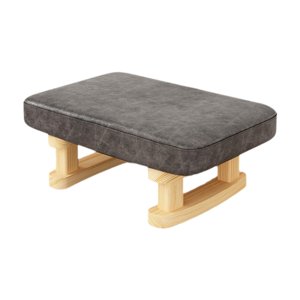 Magideal - Reposapiés Acolchado Pequeño Otomano Bajo, Taburete Rectangular Suave, Taburete Corto, Reposapiés Para Sofá, Para Salón De Té, Habitación De Invitados Gris