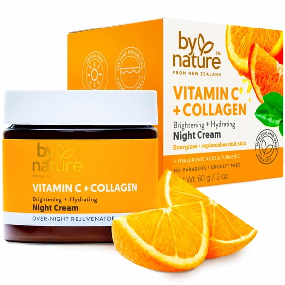 Crema Nocturna By Nature 60 g Vitamina C + Colágeno