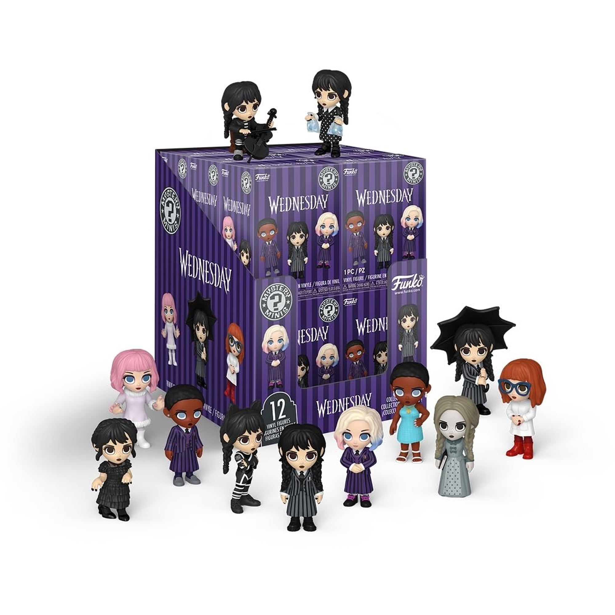 Minifigura Misteriosa De Funko Wednesday, Ventilador De Vinilo Para Tv, 9 Cm