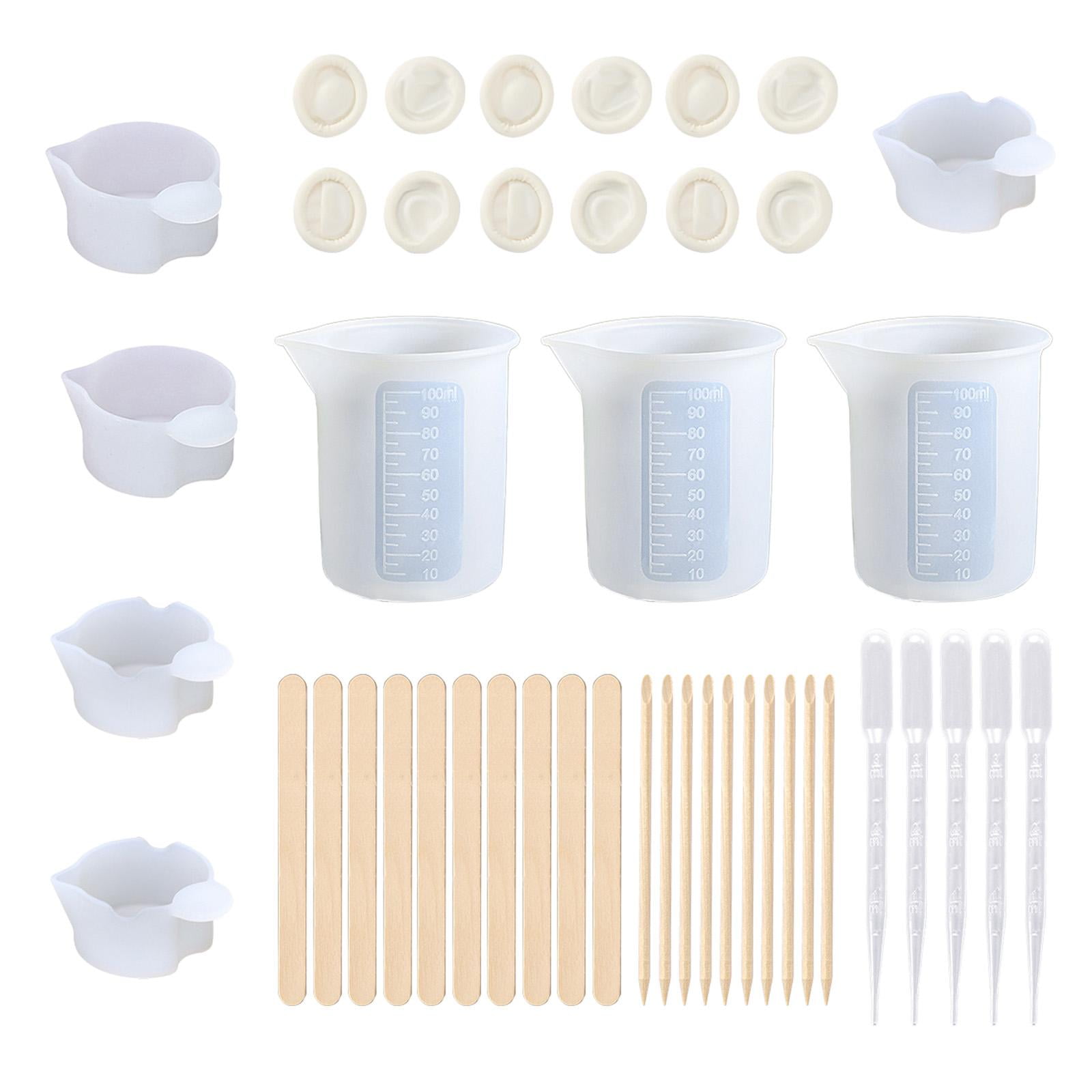 Bothyi - Tazas Medidoras De Mezcla De Silicona Diy Molde De Resina Uv Herramienta De Joyería De Fundición Diy 43pcs