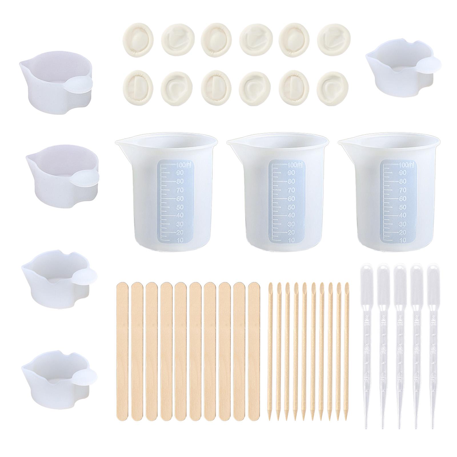 Bothyi - Tazas Medidoras De Mezcla De Silicona Diy Molde De Resina Uv Herramienta De Joyería De Fundición Diy 43Pcs