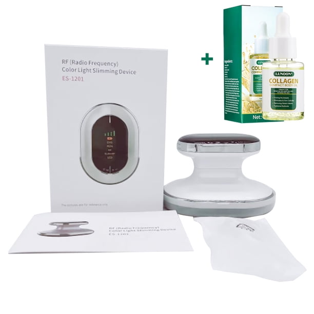 EMS RF Body Slimming Massage Machine + 30ml Collagen Body Shaping Massage Oil Firming Skin Fat Burner Weight Loss Beauty Device
