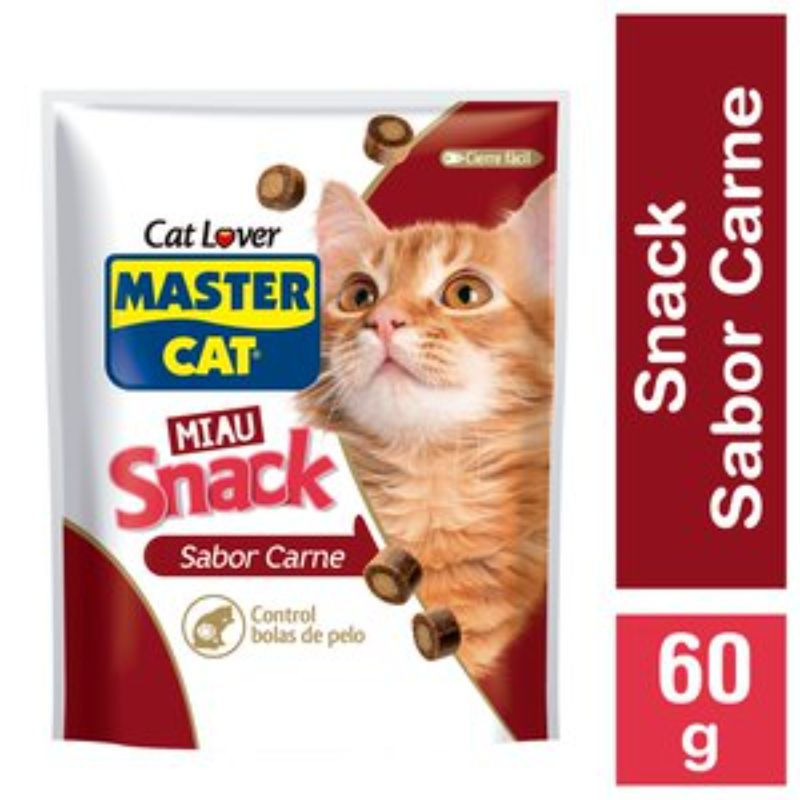 Snack Gato Adulto Miau Sabor Carne Bolsa 60 g Master Cat