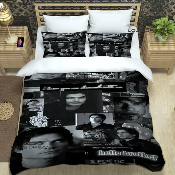 The Vampire Diaries Damon salvatore Bedding Sets exquisite bed supplies set duvet cover bed comforter set bedding birthday gift