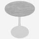 thumbnail image 3 of 27.6-inch white coffee table, mid-century modern style dining table, suitable for 2-4 people, featuring a round light gray veined marble tabletop, perfect for various settings., 3 of 3