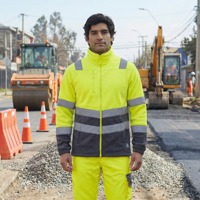 T-World - Micropolar Alta Visibilidad Bicolor Clase 2 Reflectante Hombre Amarillo