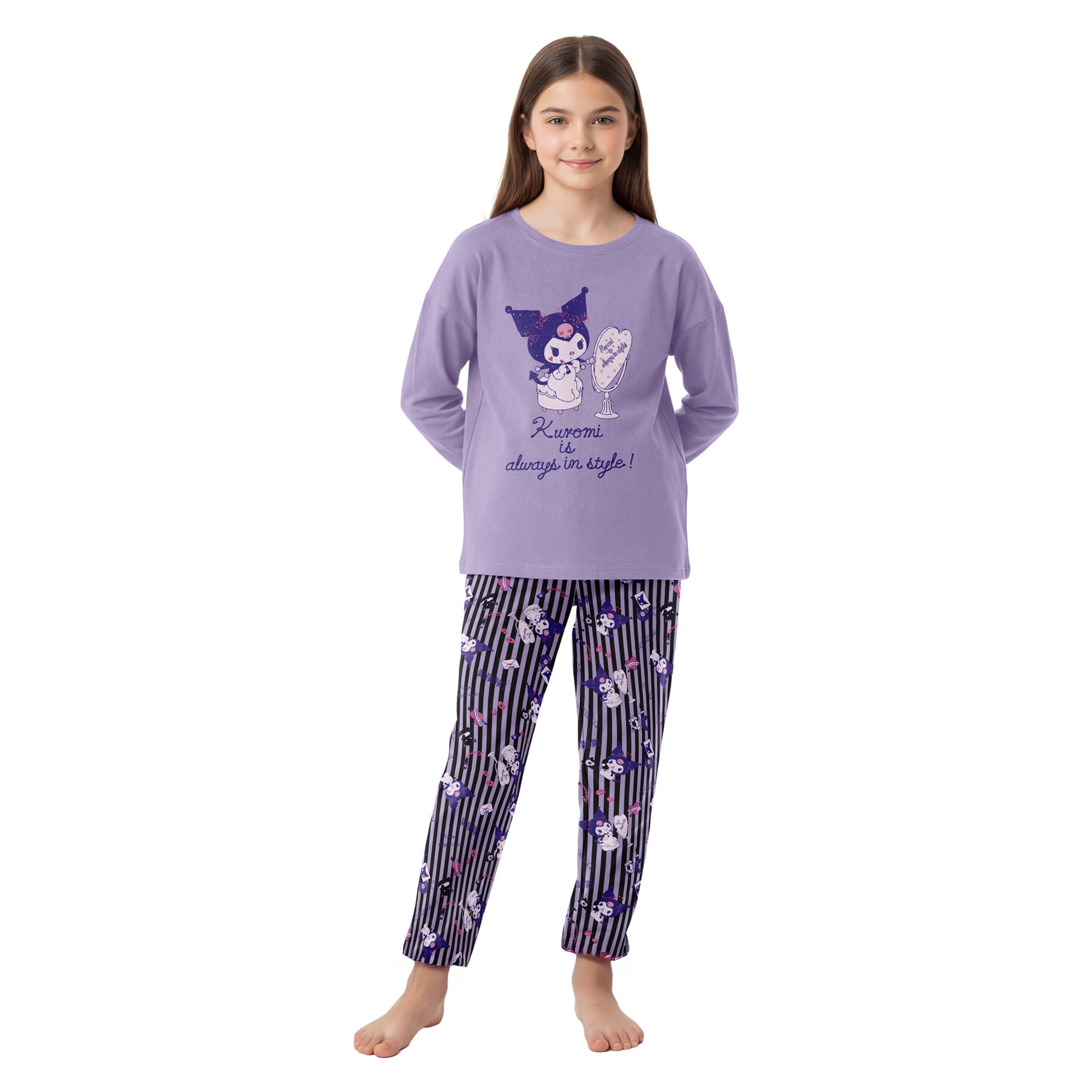 Top - Pijama Largo Niña Algodón Invierno Kuromi C5