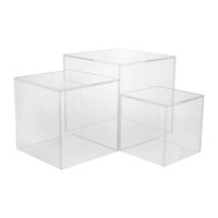 Bothyi - Elevadores De Anidación De Soporte De Cubo Acrílico De 3 Uds Con Fondo Hueco Para Mostrador De Venta Al Por Menor Transparente