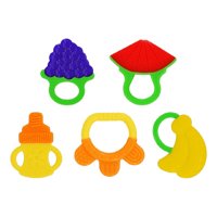 Genérico - Set 7 Mordedor Diseño Frutas Silicona Alivio Bebes Lau