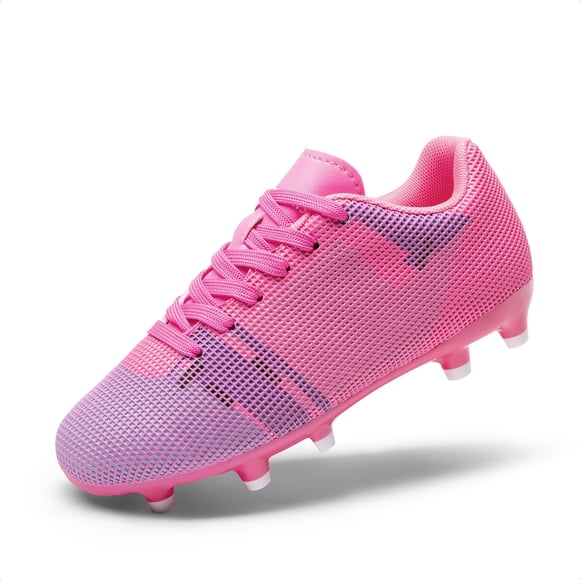 Botines de fútbol DREAM PAIRS 13 para niño pequeño, rojo rosado y blanco
