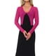 thumbnail image 1 of INSPIRE CHIC Bolero Corto Texturizado Transparente para Mujer, Liviano, de Manga Larga, Abierto al Frente, Cárdigan Rosa Fucsia Talla S, 1 of 6