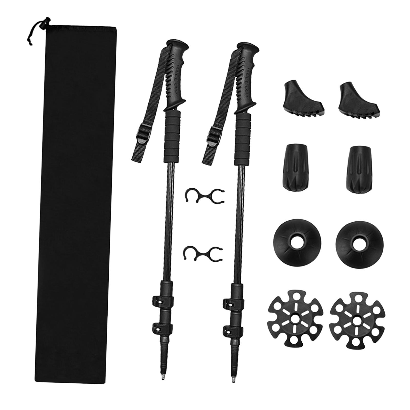 Ioensy - 2 Uds Bastones De Trekking De Montaña Candado Telescópico Para Excursionistas Mochileros Caminando