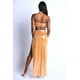 thumbnail image 2 of Saronite Top Halter con Sobrepelliz Laminado y Falda Larga Abierta, Color Mostaza (para Mujer), 2 of 4