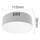 thumbnail image 5 of Pack 2 Plafon Panel Led Redondo Sob Itd Decorativo 12w 6000k blanco, 5 of 8