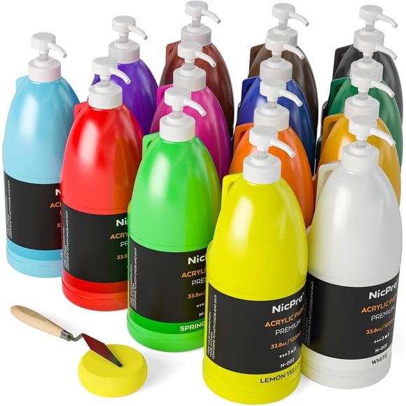 Pintura Acrílica 14 Colores 1000 Ml Dispensador