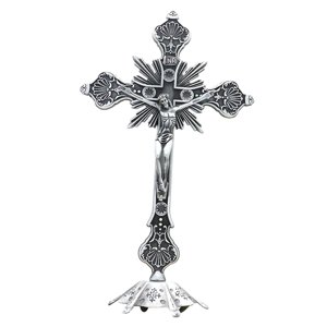 Magideal - Crucifijo Con Soporte Colección De Figuras De Crucifijo De Jesús Crucifijo Católico De Pie Cruz De Mesa Para Sala De Estar Decoración Del Hogar Capill