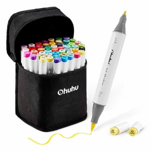 Ohuhu 48 Marcadores Alcohol Basicos +1 Blender Pincel & Fina