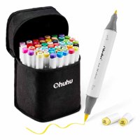 Ohuhu 48 Marcadores Alcohol Basicos +1 Blender Pincel & Fina