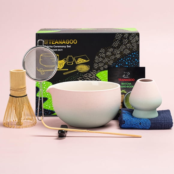 Set de batidores para matcha TEANAGOO Ceremony Matcha Kit Pink 510 ml