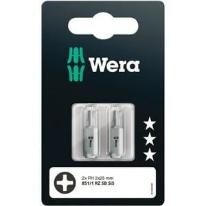 Wera - Set 2 Puntas Phillips Ph2 X 25 Mm (Yeso Cartón)
