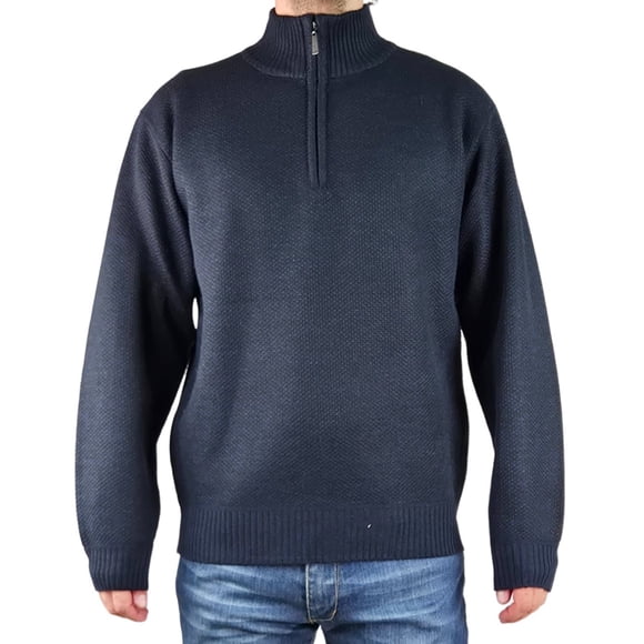 Sweater Hombre Frizado Tejido Cuello Alto Cierre Colores 2097