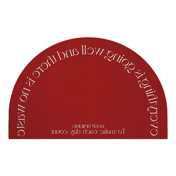 Felpudo impermeable para puerta de entrada semicircular, resistente a la suciedad y lavable, de cuero para puerta de casa.