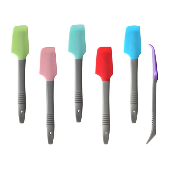 Juego de miniespátulas de silicona fabricado por Yoku para cocinar y hornear, 6 unidades