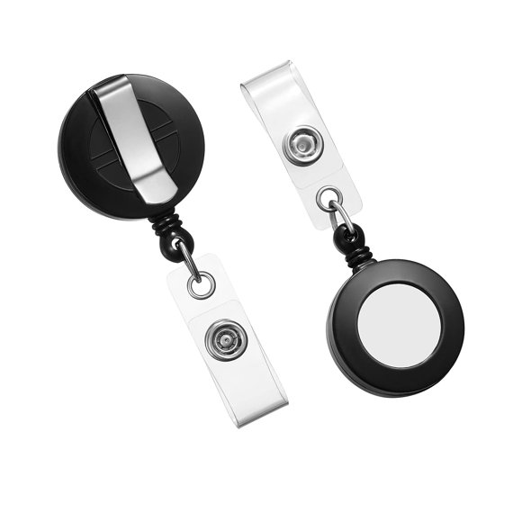 Cable retráctil Badge Reels Staples de 76 cm, negro, 50 unidades