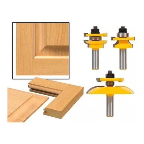 Genérica - Set 3 Fresas 1/2 Acabado Y Ranurado De Puertas Carpintería