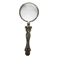 Ioensy - Lupa Tallada De Mano Con Mango Antideslizante En Relieve Para Libro Plateado