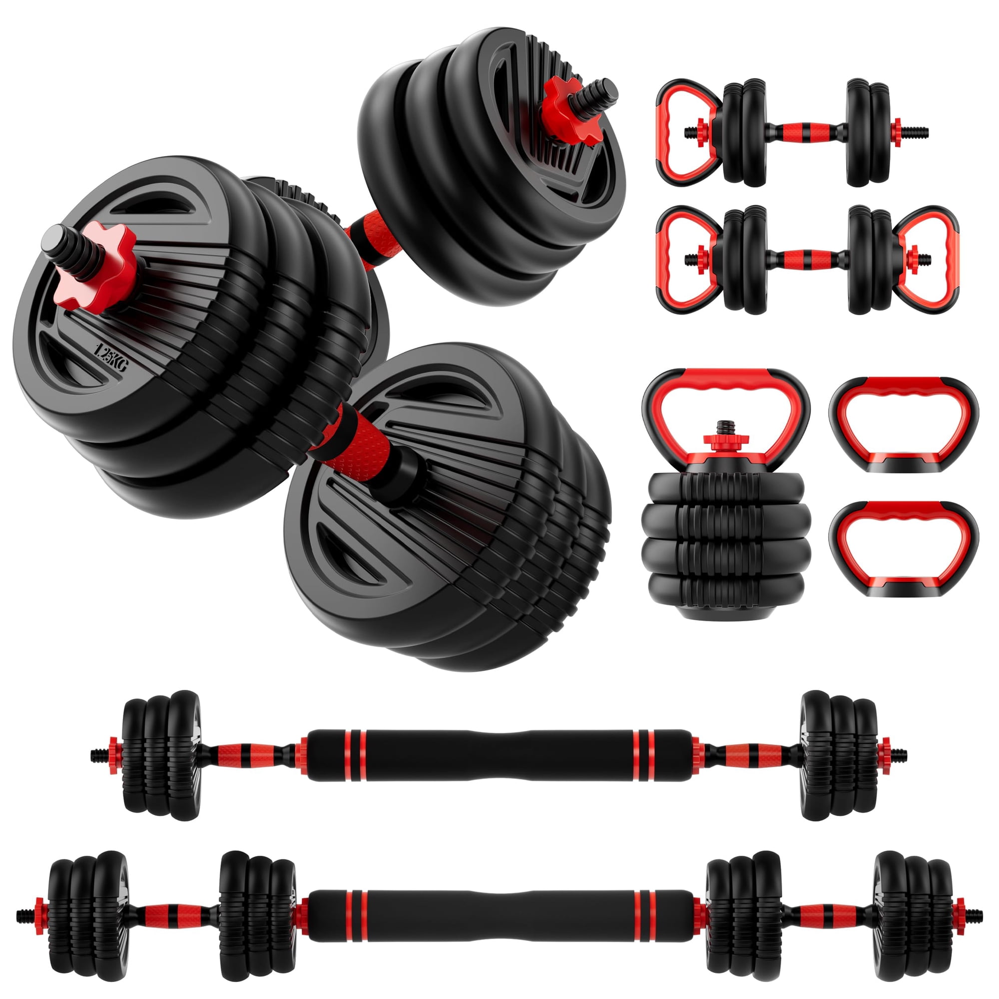 Juego De Mancuernas Ajustables Scepkn 4 En 1 De 6 A 22,5 Kg Para Gimnasio En Casa